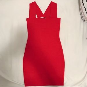 SOLD!LF Red Square Neck Bodycon dress size XS NWOT